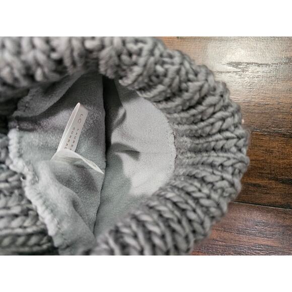 LC Lauren Conrad Hat Winter One Size Fit All Gray White - Picture 3 of 3